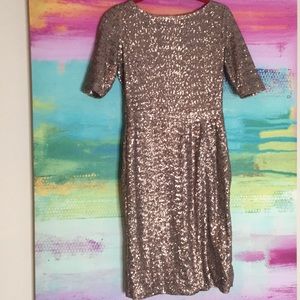 Tan sequence dress